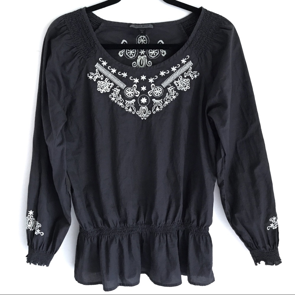 Nine West Boho Style Long Sleeve Top